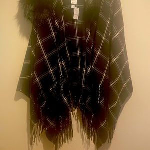 J Crew Cape with Fur Collar